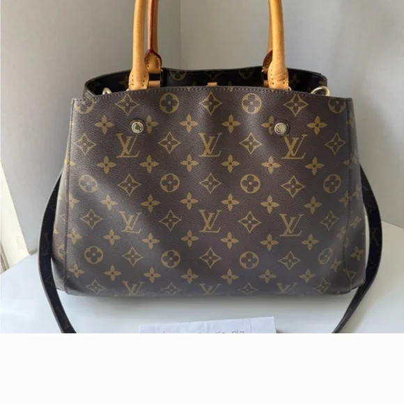 Louis Vuitton Authentic Brown Monogram Tote Bag. shoulder Bag. Women's - Picture 3 of 5